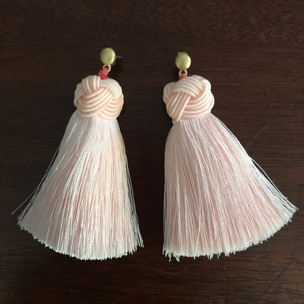 Hart Hagerty Blush Pink tassel earrings!